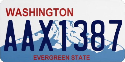 WA license plate AAX1387