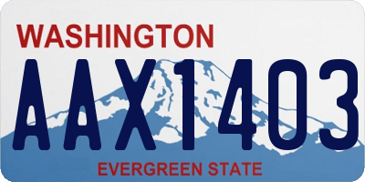 WA license plate AAX1403