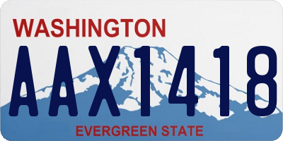WA license plate AAX1418