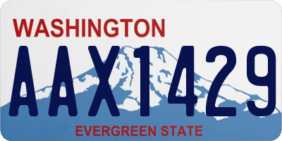 WA license plate AAX1429