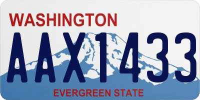 WA license plate AAX1433