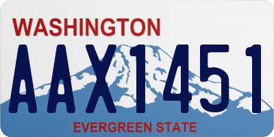 WA license plate AAX1451
