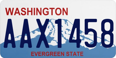 WA license plate AAX1458