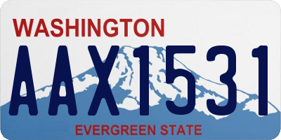 WA license plate AAX1531