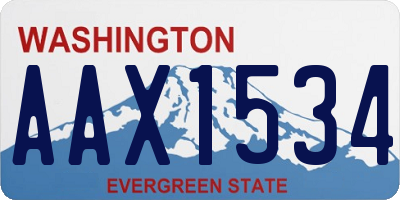 WA license plate AAX1534