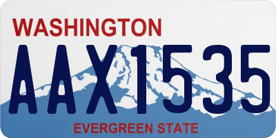 WA license plate AAX1535