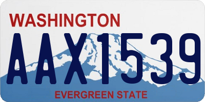 WA license plate AAX1539