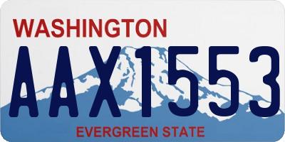 WA license plate AAX1553