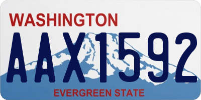 WA license plate AAX1592