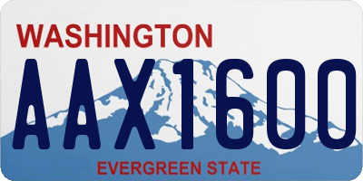 WA license plate AAX1600