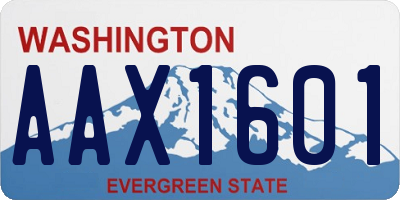 WA license plate AAX1601