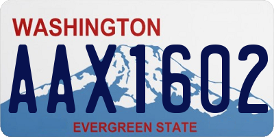 WA license plate AAX1602