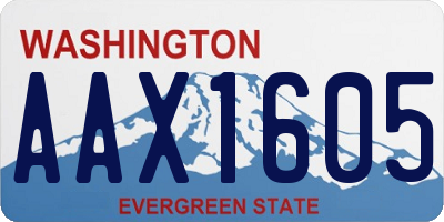 WA license plate AAX1605