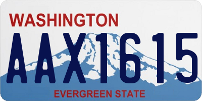 WA license plate AAX1615