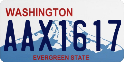 WA license plate AAX1617
