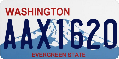 WA license plate AAX1620