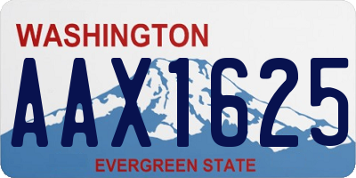WA license plate AAX1625