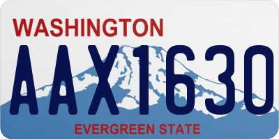 WA license plate AAX1630