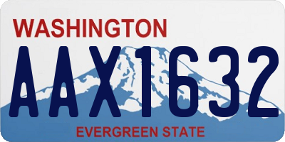 WA license plate AAX1632
