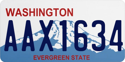 WA license plate AAX1634