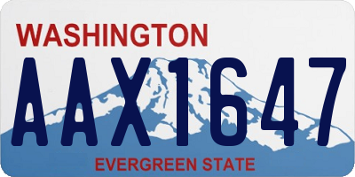 WA license plate AAX1647