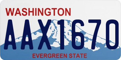 WA license plate AAX1670