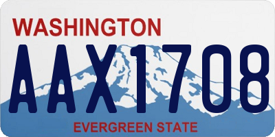 WA license plate AAX1708