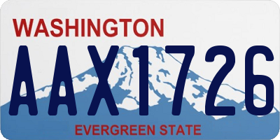 WA license plate AAX1726