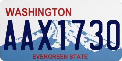 WA license plate AAX1730