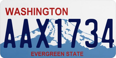 WA license plate AAX1734