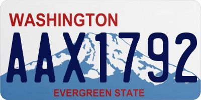 WA license plate AAX1792
