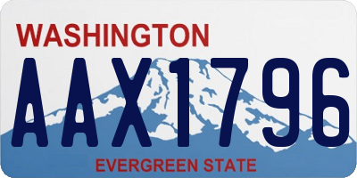 WA license plate AAX1796