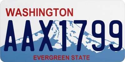 WA license plate AAX1799