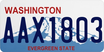 WA license plate AAX1803