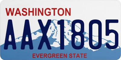 WA license plate AAX1805