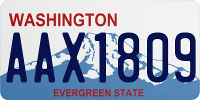 WA license plate AAX1809