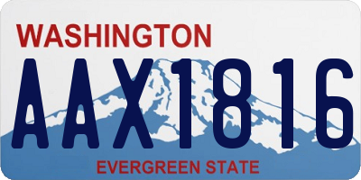 WA license plate AAX1816