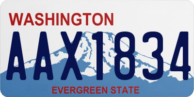WA license plate AAX1834