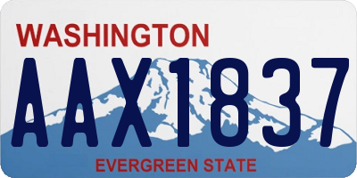 WA license plate AAX1837
