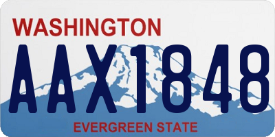 WA license plate AAX1848