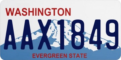 WA license plate AAX1849