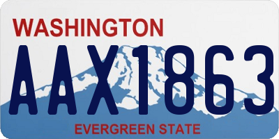 WA license plate AAX1863