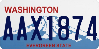 WA license plate AAX1874
