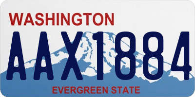 WA license plate AAX1884