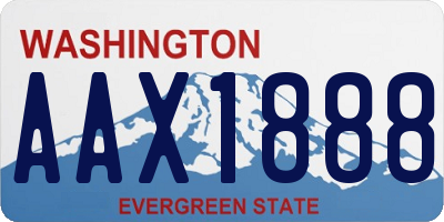 WA license plate AAX1888