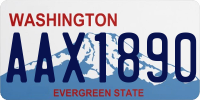 WA license plate AAX1890