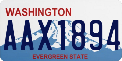 WA license plate AAX1894