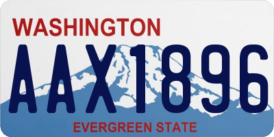 WA license plate AAX1896