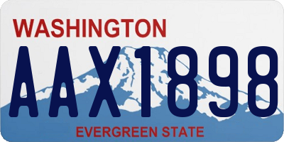 WA license plate AAX1898