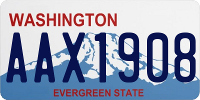 WA license plate AAX1908